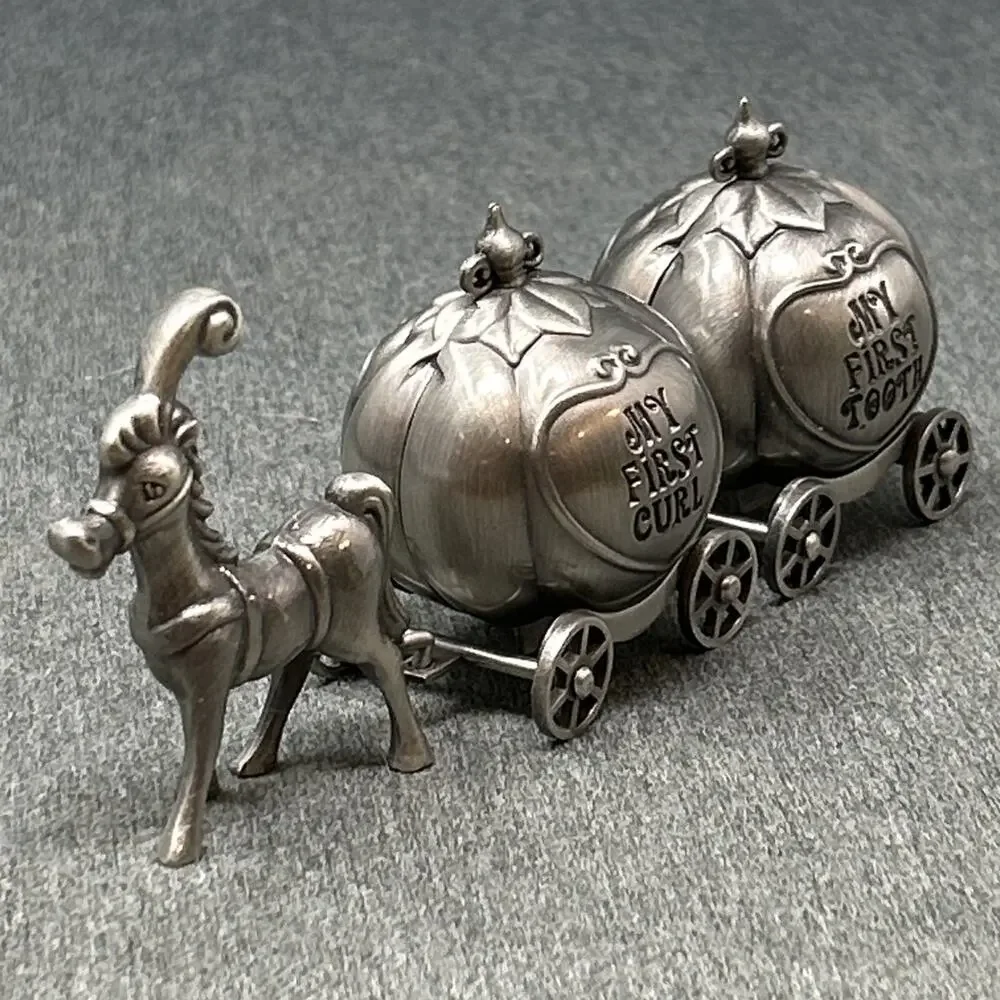 Horse Drawn Fairytale Coach Keepsake Set My First Tooth & Curl Box Nursery Decor